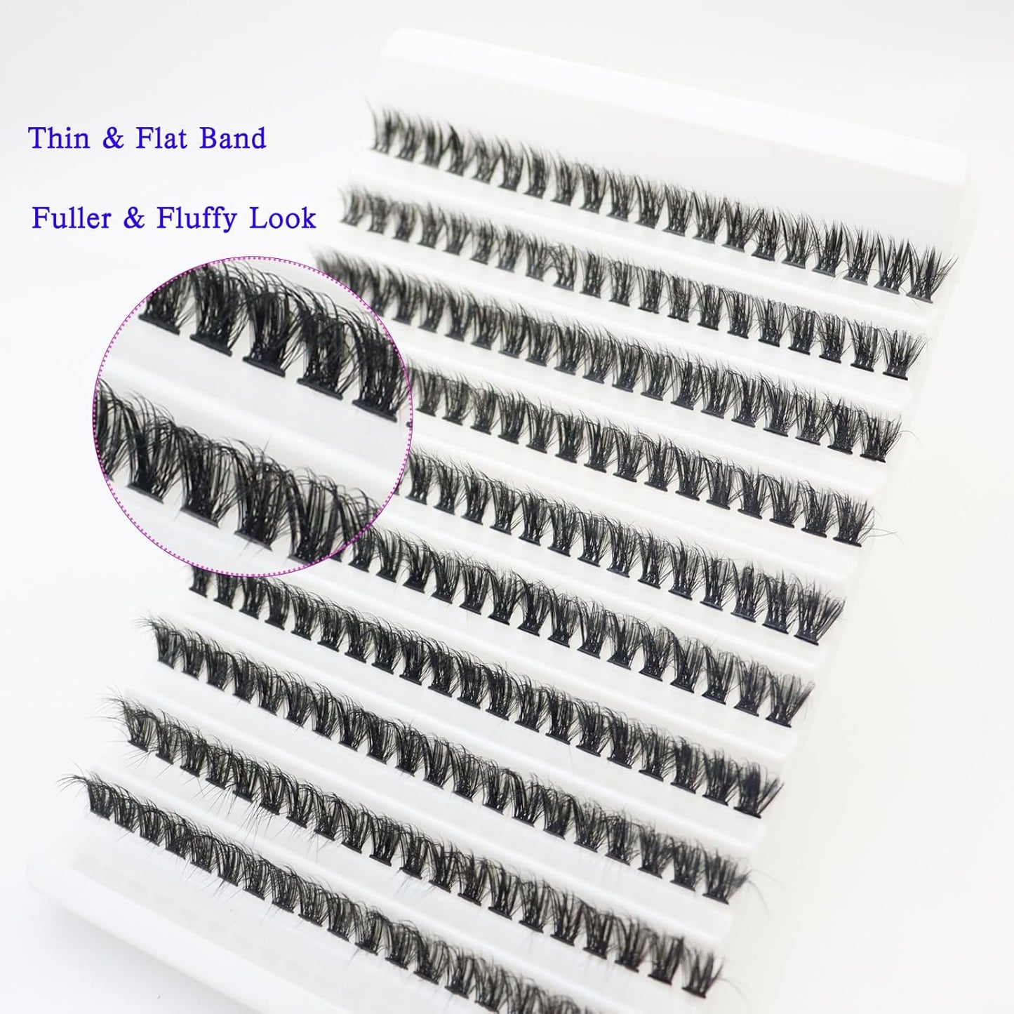 Short Lash Extension Kit 50D Natural Lash Clusters Wispy Fluff Eyelash Extensions D Curl Individual Lashes 9-13MM Thick Eyelashes Clusters Bond and Seal(Thick Short Eyelash Extension Kit 50P)