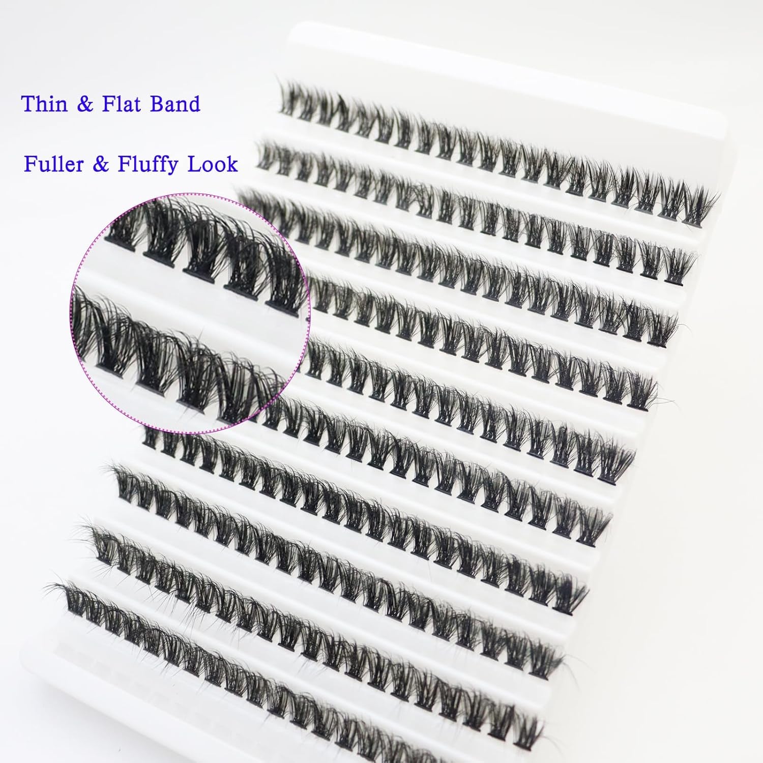 Short Lash Extension Kit 50D Natural Lash Clusters Wispy Fluff Eyelash Extensions D Curl Individual Lashes 9-13MM Thick Eyelashes Clusters Bond and Seal(Thick Short Eyelash Extension Kit 50P)